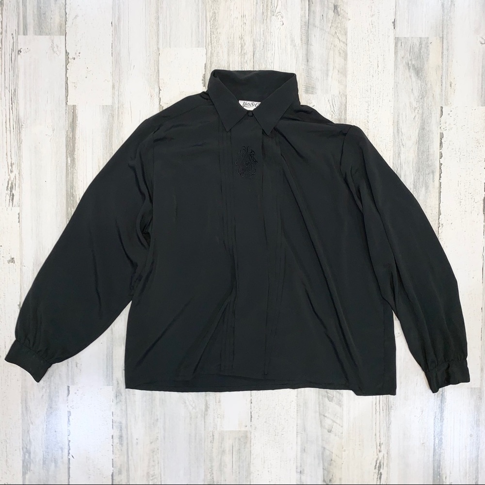 Yves St. Clair 2 | Black Long Sleeve Button Blouse